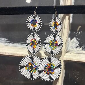 Colorful Beaded Dangle Earrings